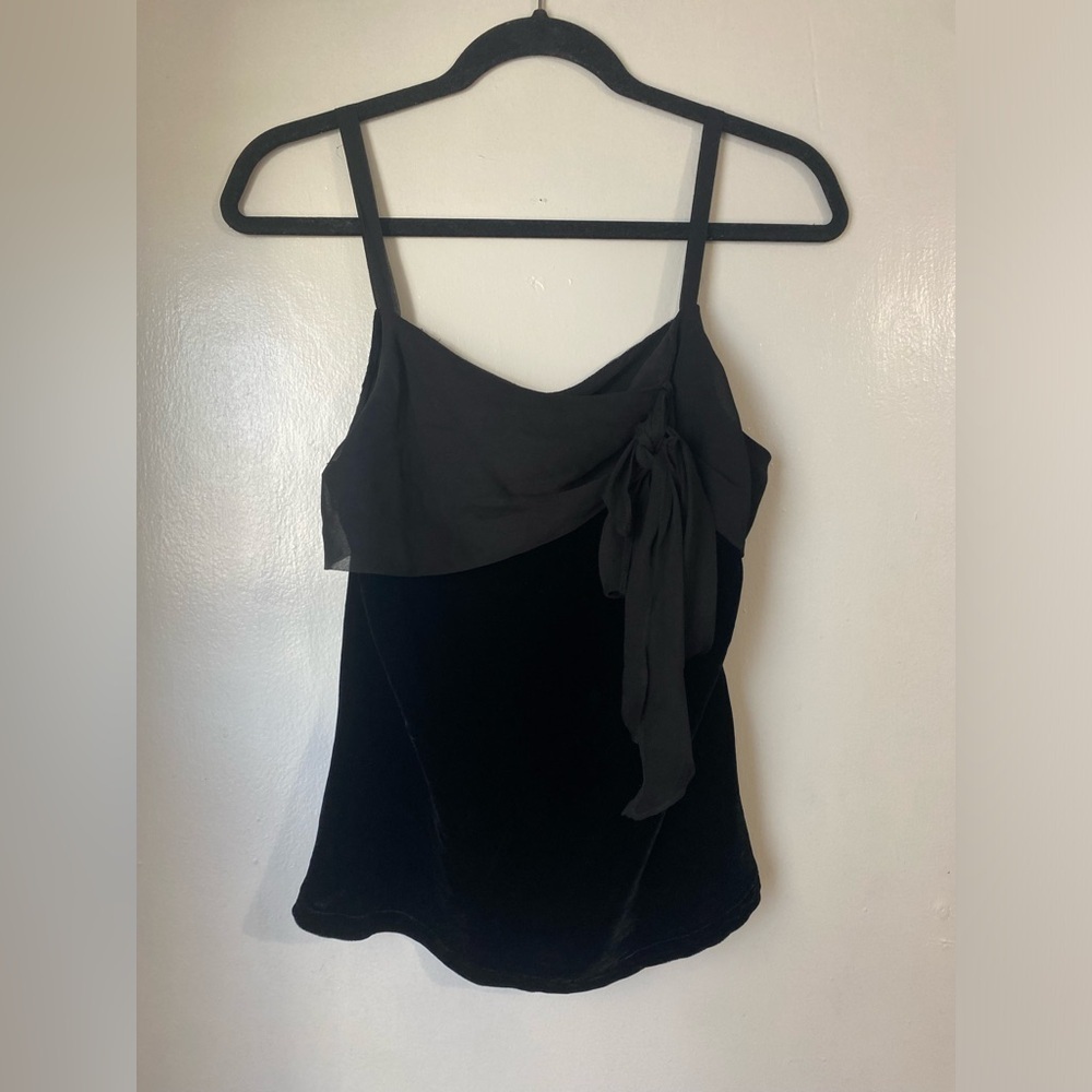 90s Slinky Black Spaghetti Strap Top - Picture 2 of 7